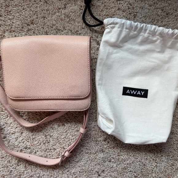 AWAY The Two-Way Crossbody Belt Bag in Pink Leather with Dust Bag - Picture 1 of 10
